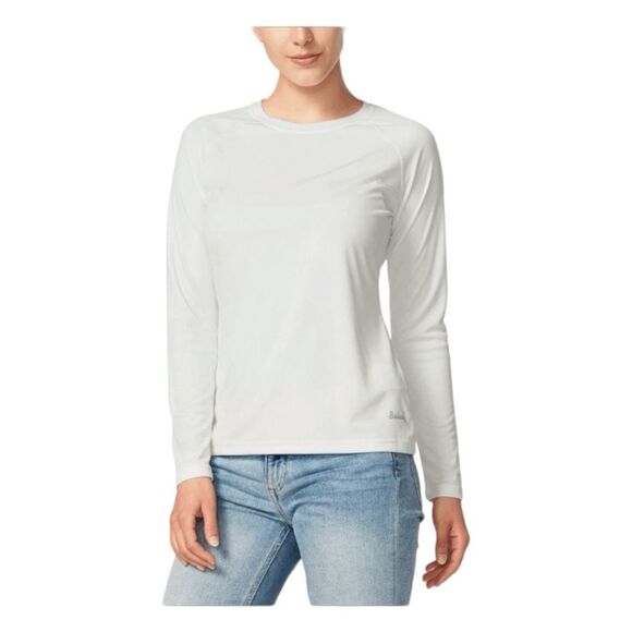 Baleaf UPF 50+ Sun Shirt White Lightweight Nylon Crewneck Long Sleeve Pull-Over - Picture 1 of 11